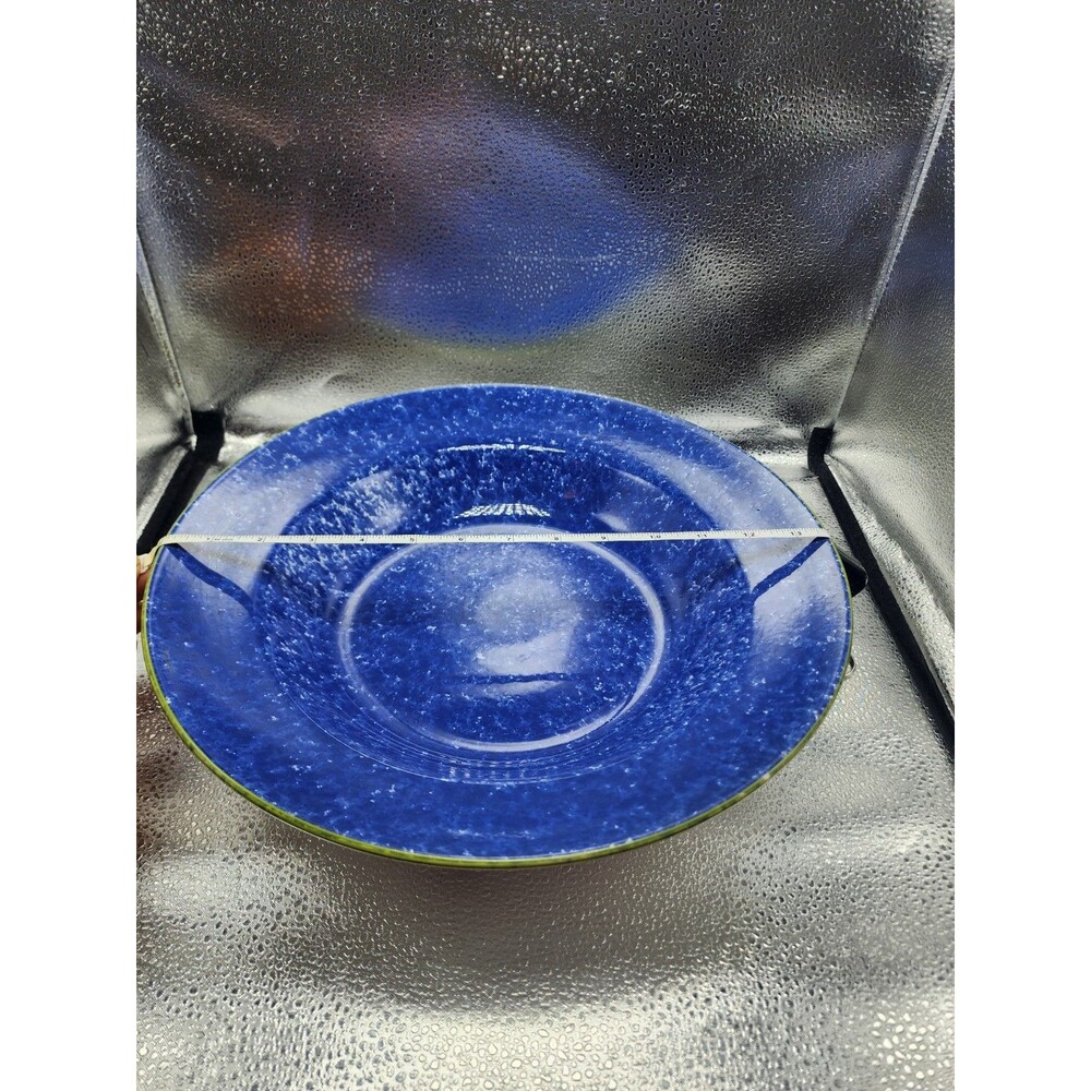Over & Back Sojourn Sponge Blue Large Pasta Serving Bowl ITALY (READ LISTING!!!) - Picture 7 of 14